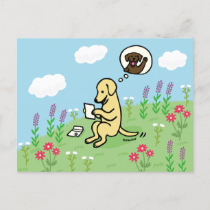 Yellow Labrador and Letter from a Friend Postcard