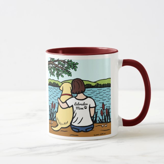 Yellow Labrador and Mum 2 Mug (Right)