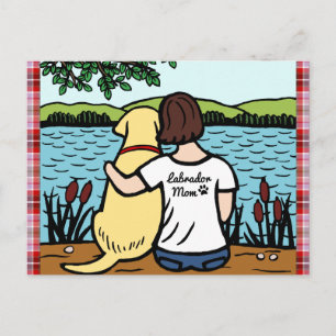 Yellow Labrador and Mum 2 Postcard