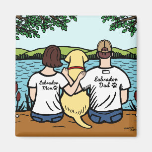 Yellow Labrador and Mum and Dad Magnet