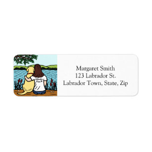 Yellow Labrador and Mum Long Return Address