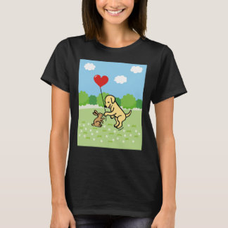 Yellow Labrador And Rabbit Friend T-Shirt