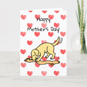Yellow Labrador and Stocking Mother's Day Card