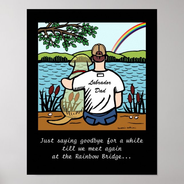 Yellow Labrador Angel and Dad 1 Poster (Front)