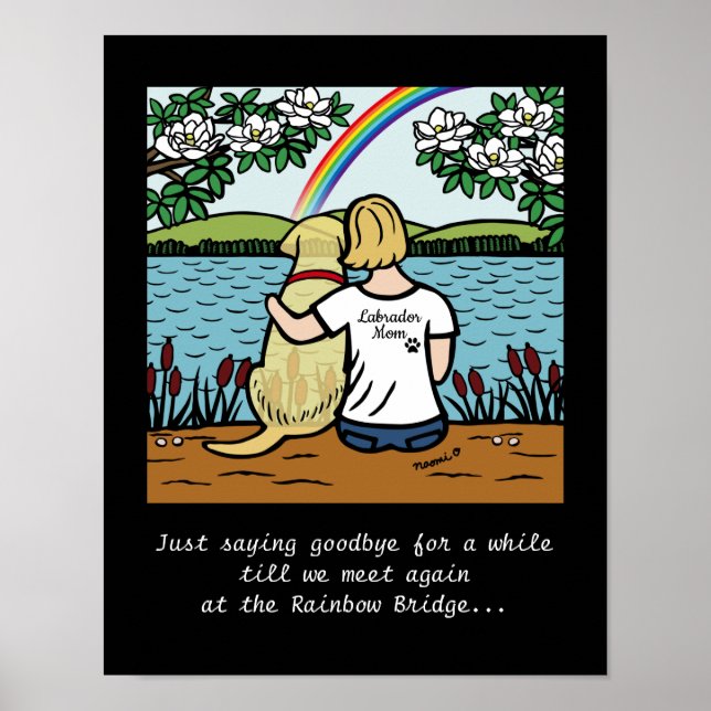 Yellow Labrador Angel and Mom Blonde S Poster (Front)