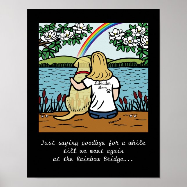 Yellow Labrador Angel and Mum Blonde L Poster (Front)