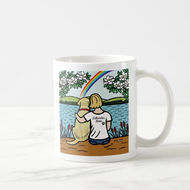 Yellow Labrador Angel and Mum Blonde S Coffee Mug (Right)