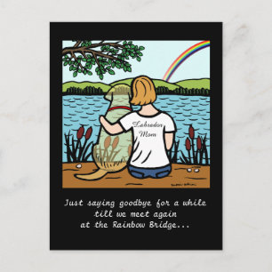Yellow Labrador Angel and Mum Postcard