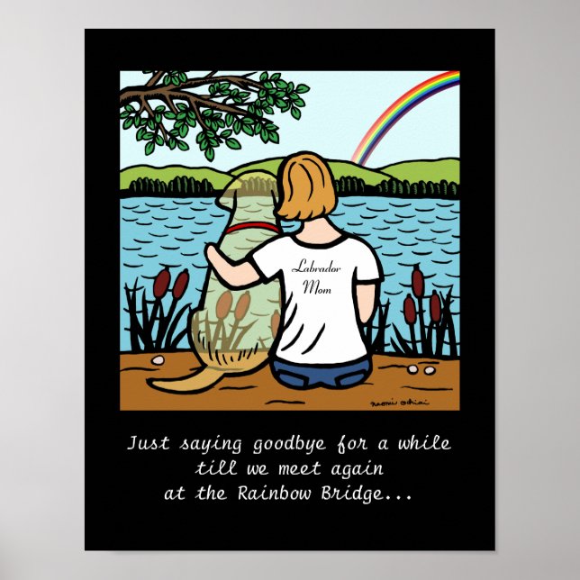 Yellow Labrador Angel and Mum Poster (Front)