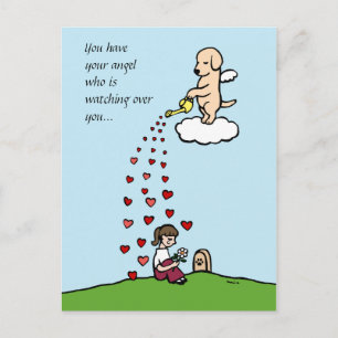 Yellow Labrador Angel with Love 2 Postcard