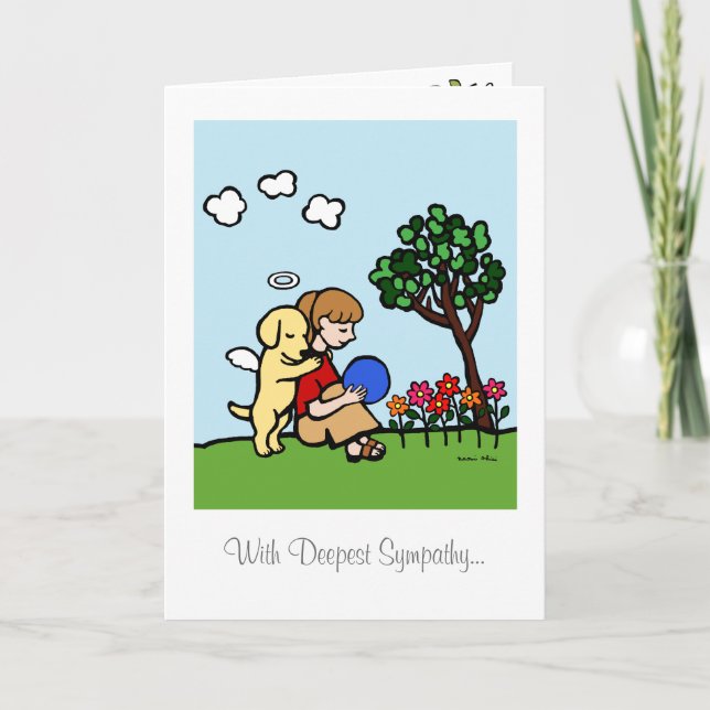 Yellow Labrador Angel with Love Card (Front)