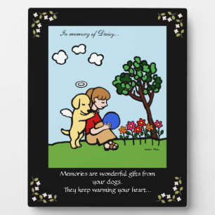 Yellow Labrador Angel with Love Memorial Plaque