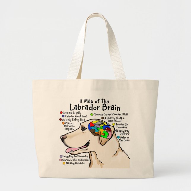 Yellow Labrador Brain Atlas Large Tote Bag (Front)