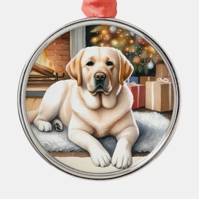 Yellow Labrador Christmas Ornament (Front)