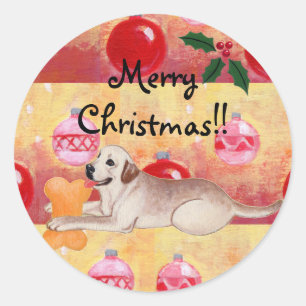Yellow Labrador Christmas Ornaments Stickers