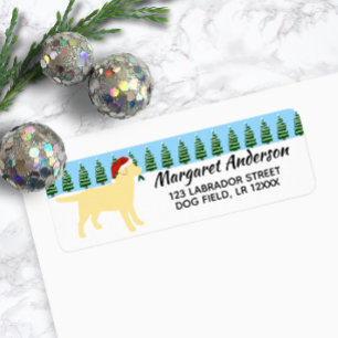 Yellow Labrador Christmas Santa Return Address