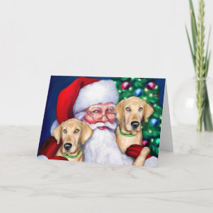 Yellow Labrador Christmas Santa's Labs Holiday Card