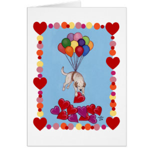 Yellow Labrador collecting LOVE (framed)