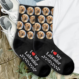 Yellow Labrador Custom Photo Cute Pet Dog Lover Socks