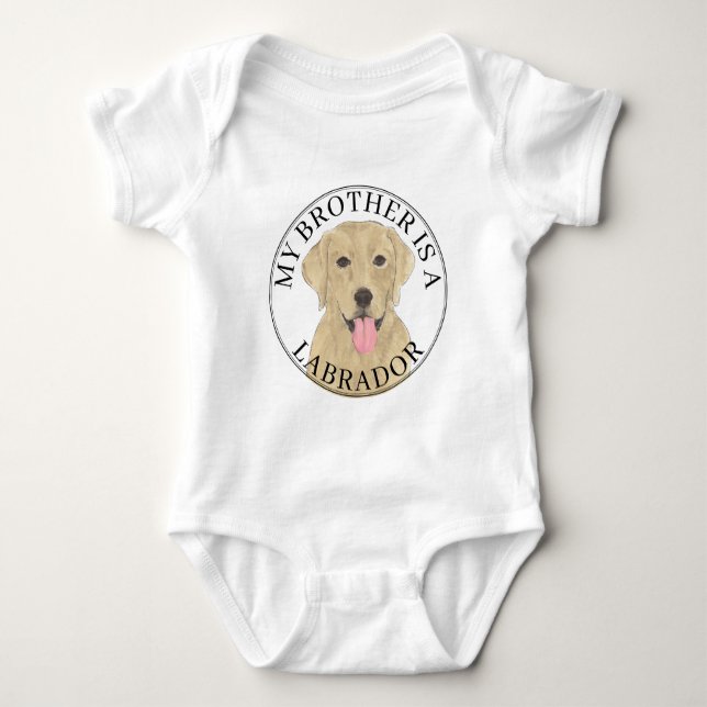 Yellow Labrador Dog Baby Bodysuit (Front)