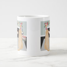 Yellow Labrador Dogs In Christmas Fireplace Scene