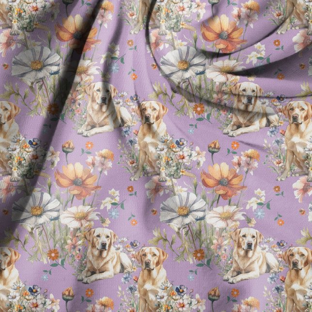 Yellow Labrador Dogs Seamless Pattern Fabric (Creator Uploaded)