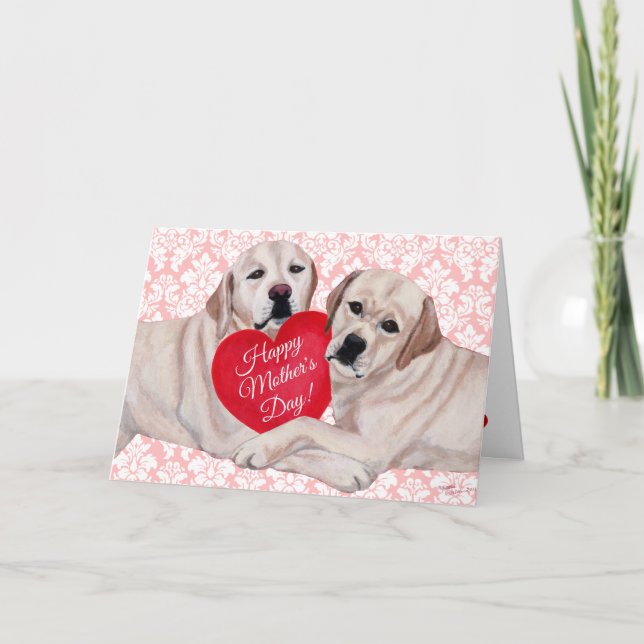 Yellow Labrador Duo Mother's Day Card (Front)