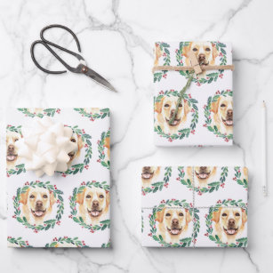 Yellow Labrador Elegant Dog Christmas Wrapping Paper Sheet