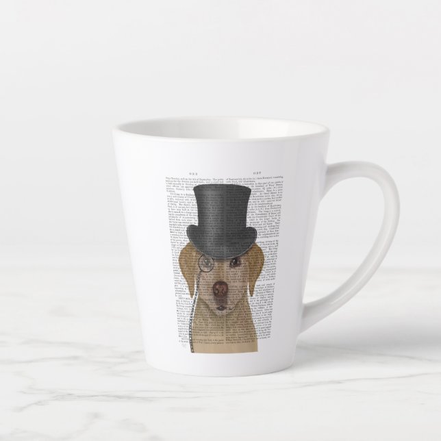 Yellow Labrador, Formal Hound and Hat Latte Mug (Right)