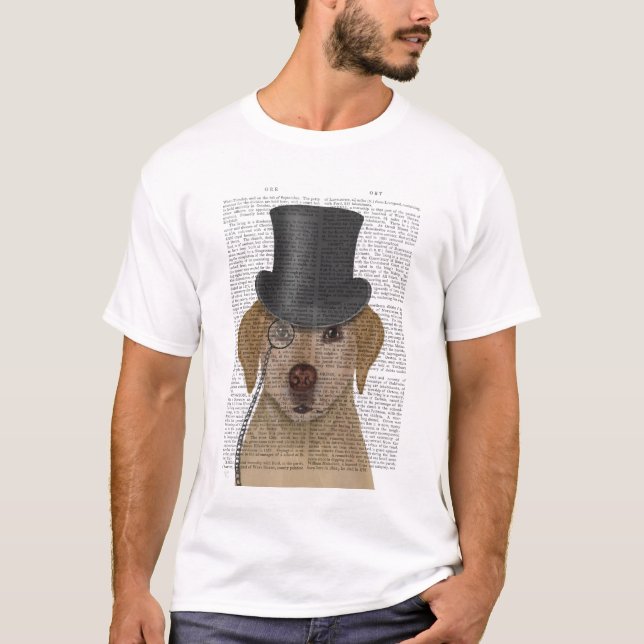 Yellow Labrador, Formal Hound and Hat T-Shirt (Front)