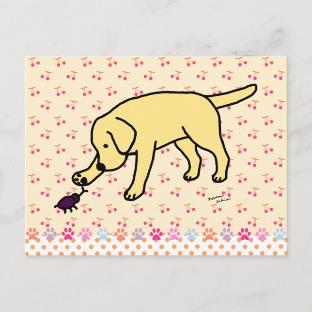 Yellow Labrador Friendly Postcard (Front)