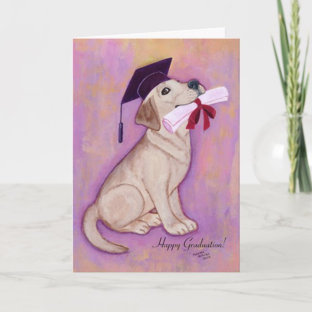 Yellow Labrador Graduation Card (Front)