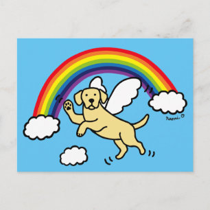 Yellow Labrador Guardian Angel (Rainbow Bridge) Postcard