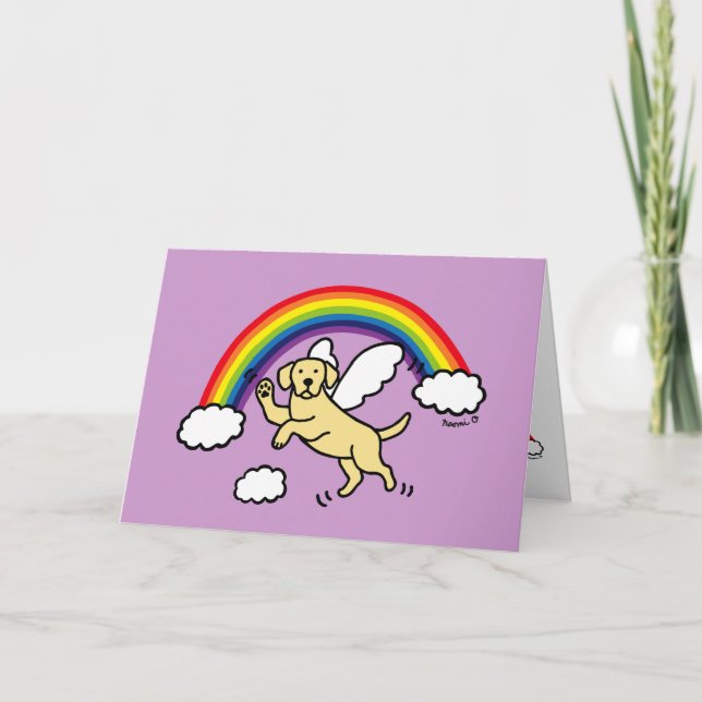 Yellow Labrador Guardian Angel Thank You Card (Front)