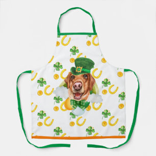 Yellow Labrador Holiday Decor St Patrick's Day Dog Apron