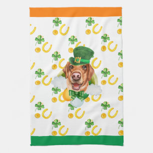 Yellow Labrador Holiday Home Decor St Patricks Day Tea Towel