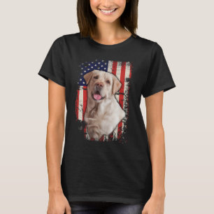 Yellow Labrador Labs Patriotic American Flag Dog 4 T-Shirt