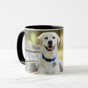 Yellow Labrador Lays On Bench Mug