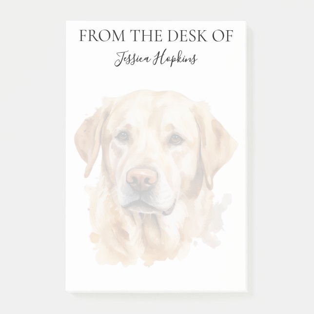 Yellow Labrador Lover Monogrammed Dog Post-it Notes (Front)