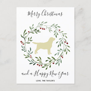Yellow Labrador Merry Christmas Labrador Retriever Holiday Postcard