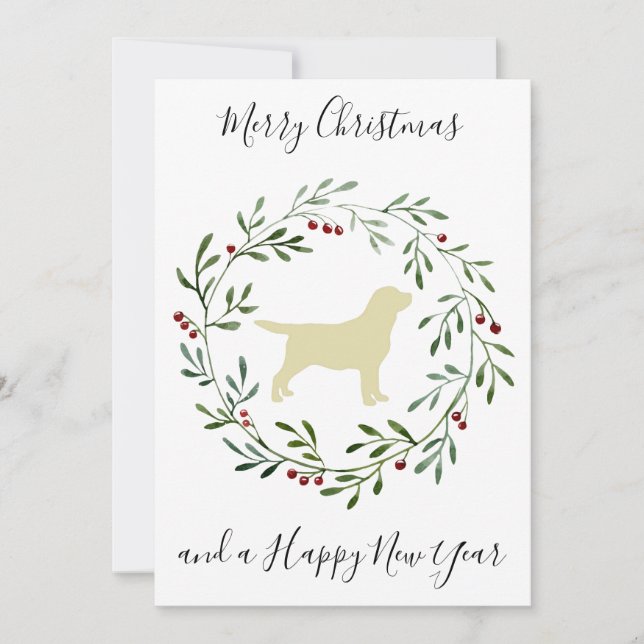 Yellow Labrador Merry Christmas Labrador Retriever Invitation (Front)