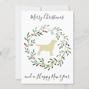 Yellow Labrador Merry Christmas Labrador Retriever Invitation