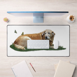 Yellow Labrador Mixed Breed Dog Desk Mat