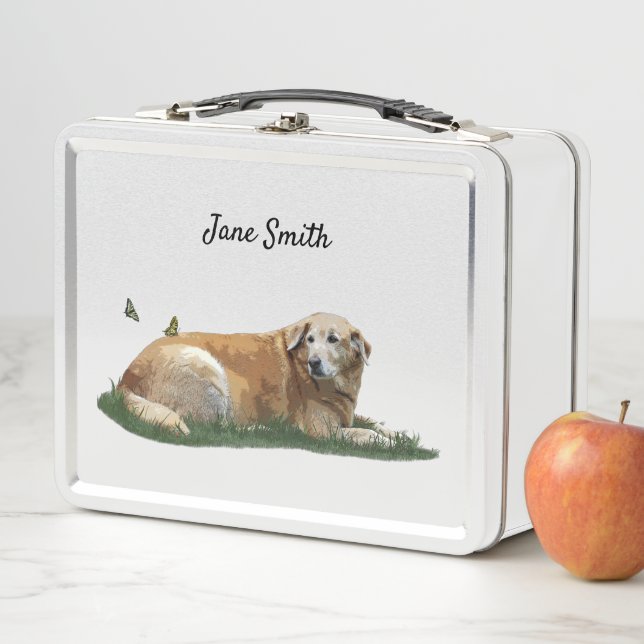 Yellow Labrador Mixed Breed Dog Lunch Box (In Situ)