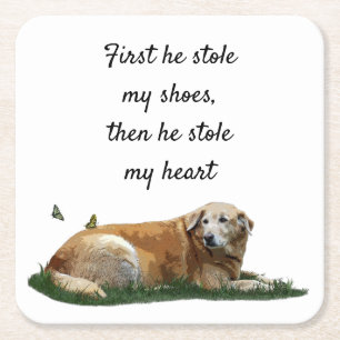 Yellow Labrador Mixed Breed Dog Paper Coaster