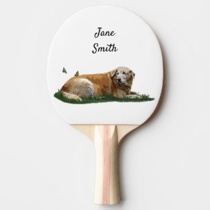 Yellow Labrador Mixed Breed Dog Ping Pong Paddle