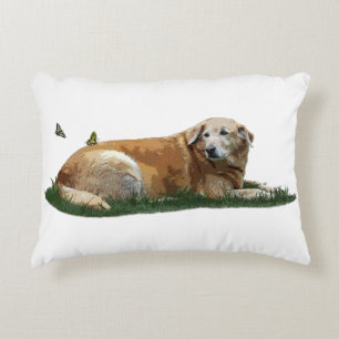 Yellow Labrador Mixed Breed Dog Throw Pillow