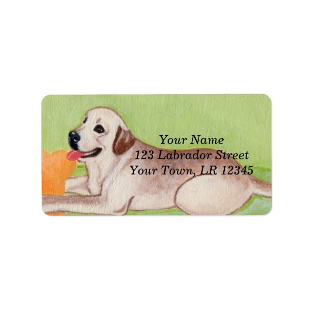 Yellow Labrador on the green couch Label (Front)