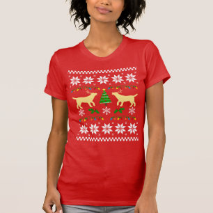 Yellow Labrador Outline Ugly Christmas Tee