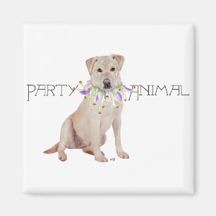 Yellow Labrador Party Animal Magnet